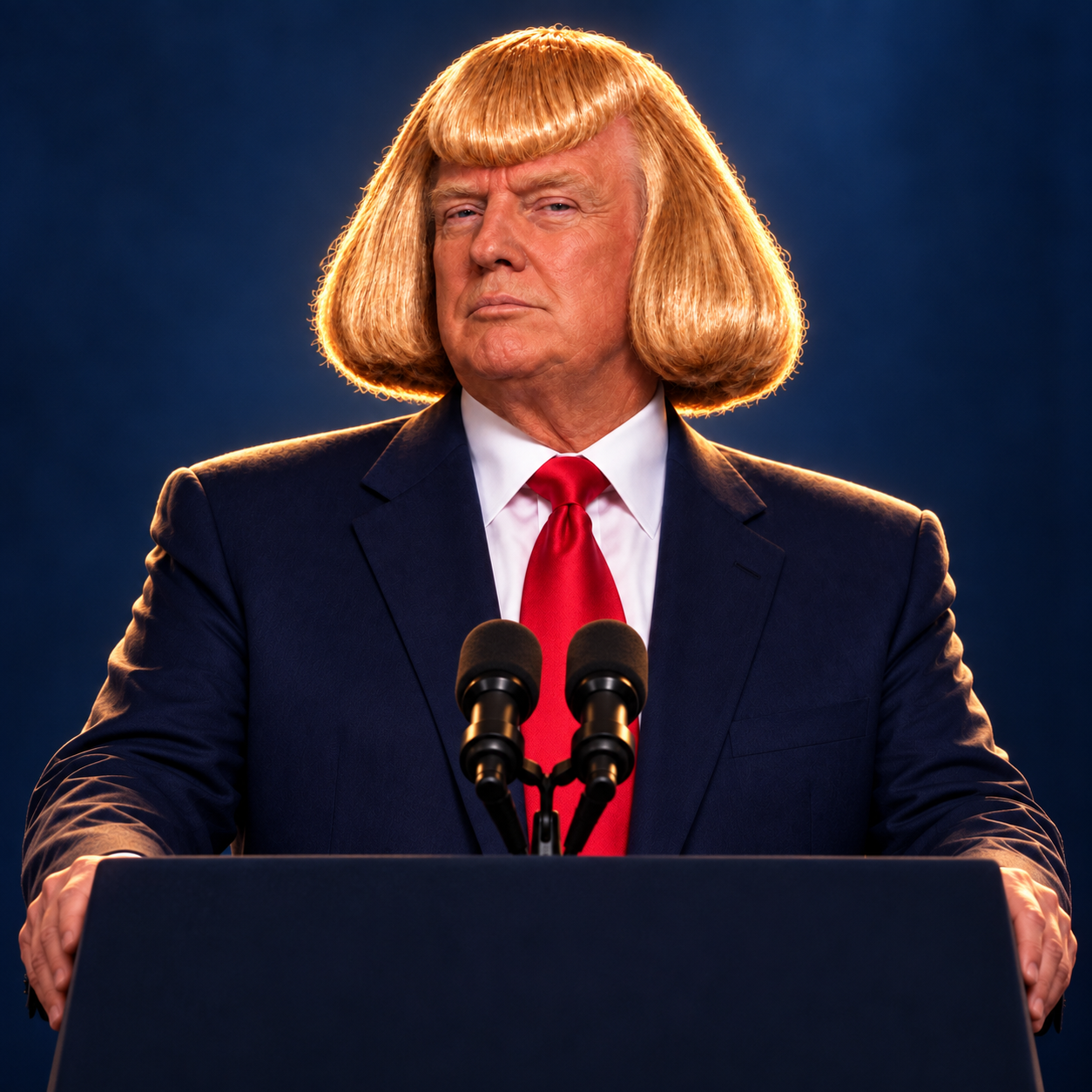 Donald Jean Phil at a podium